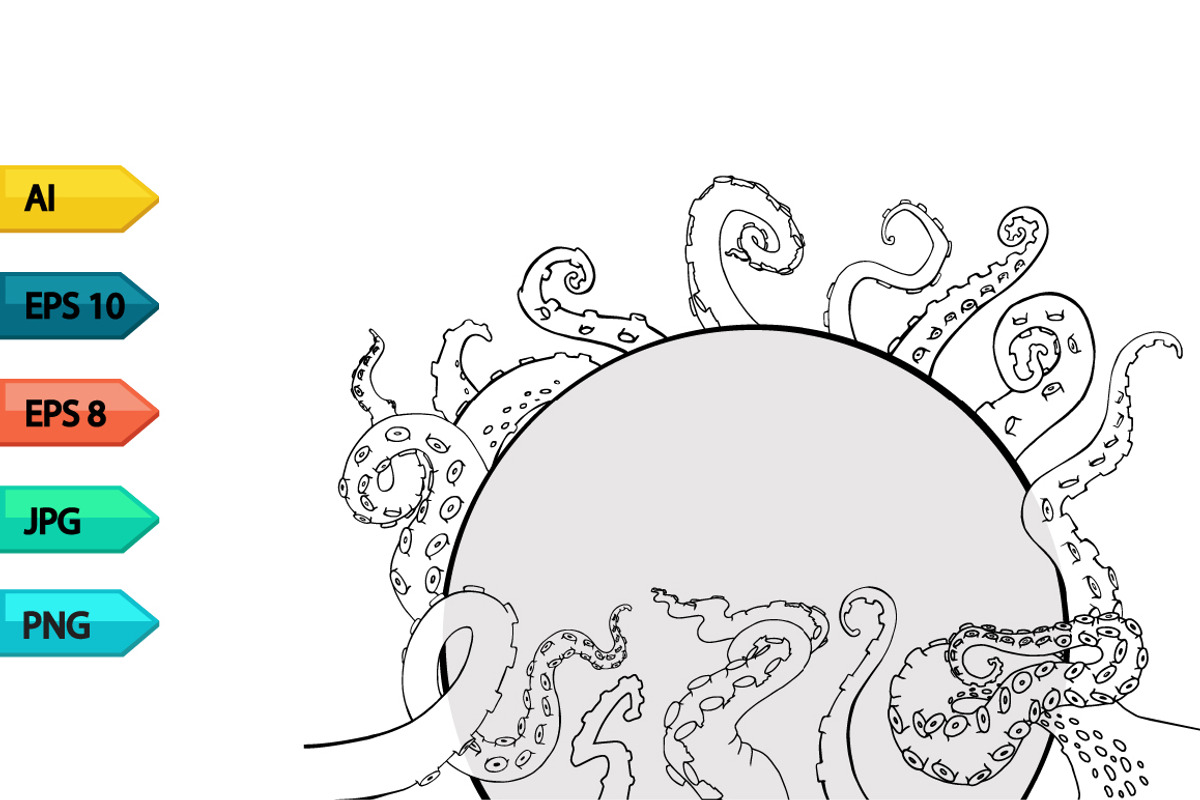 Vector sketch octopus tentacles, an Animal Illustration by julia_musdotter (Photo 13 of 19)