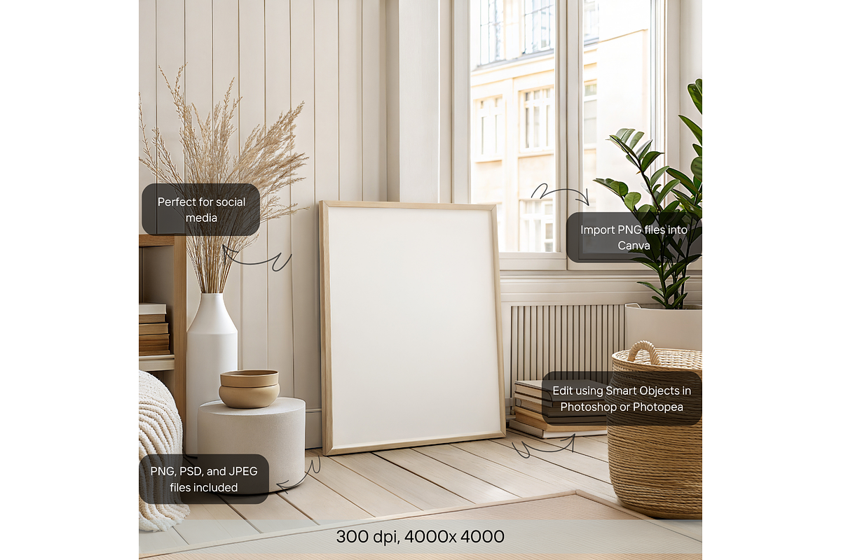 Natural Light Frame Mockup, a Product Mockup by MockupWizard (Photo 2 of 5)