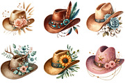 Cowboy Hat Boho Clipart, an Illustration by DreamArtGraphic (Thumbnail 3 of 6)