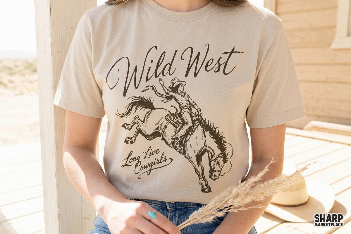Wild West Long Live Cowgirls Bronc, an Object Graphic by SharpMarketplace (Photo 5 of 5)