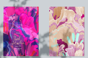 44 Floral Abstraction Vector Set