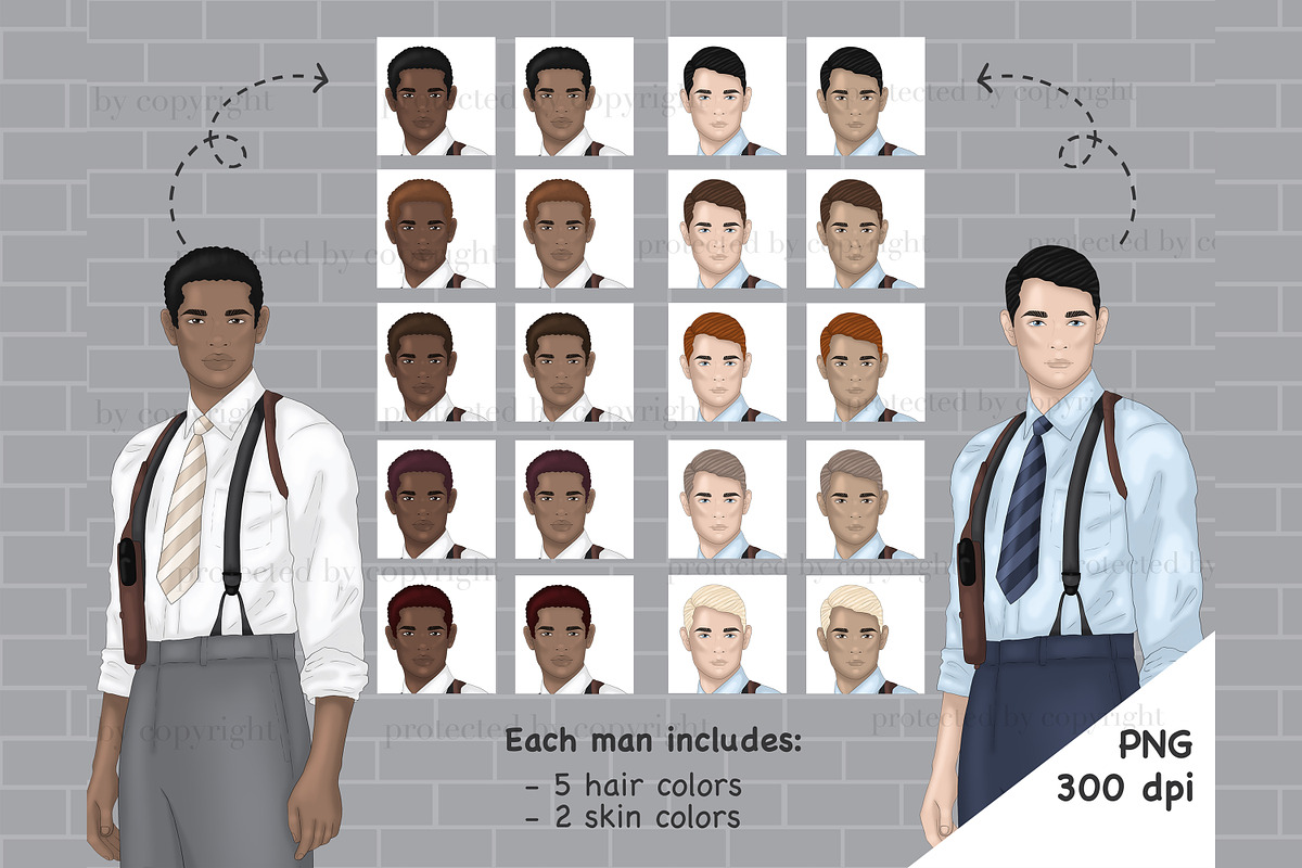 Detective Clipart, a Person Illustration by GlamArtZhanna (Photo 3 of 6)