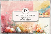 Easter Watercolor Backgrounds, a Background Graphic by Rivermill Printables (Thumbnail 1 of 2)