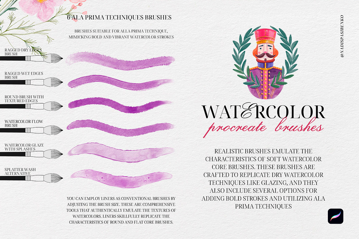 Watercolor Realistic Soft Brushes, a Brush Add-On by Spasibenko Art (Photo 5 of 14)