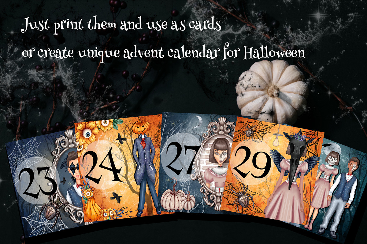 Printable Halloween advent calendar, a Decorative Illustration by Mrs.Swan_Design (Photo 3 of 4)