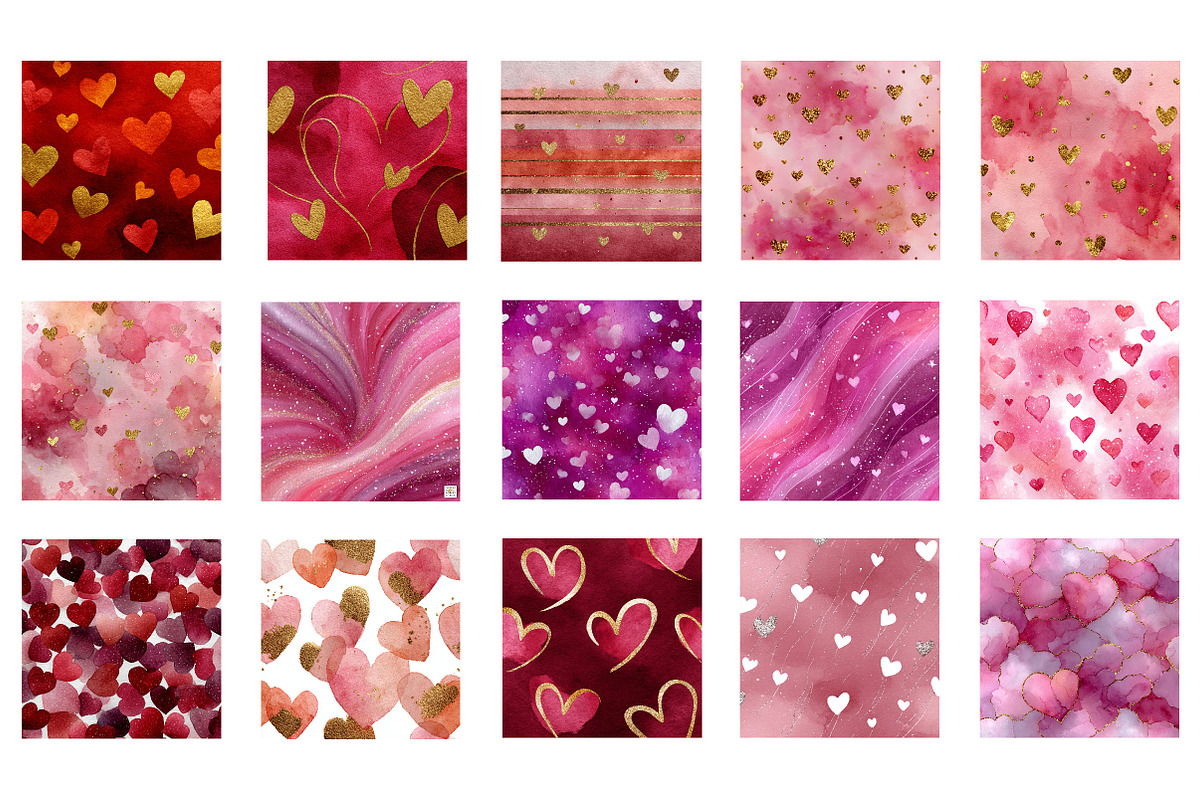Cupids Glitter Seamless Digital Pape, an Illustration by CreationArt (Photo 5 of 5)