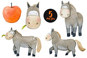Watercolor Horses Set, an Animal Illustration by Bibela (Thumbnail 2 of 3)