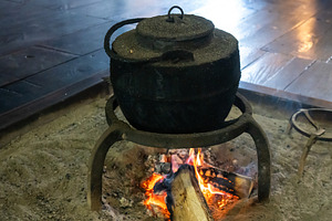 Traditional cooking hearth inside a house in Shirakawa-go, Japan, a Food & Drink Photo by GoodGoods