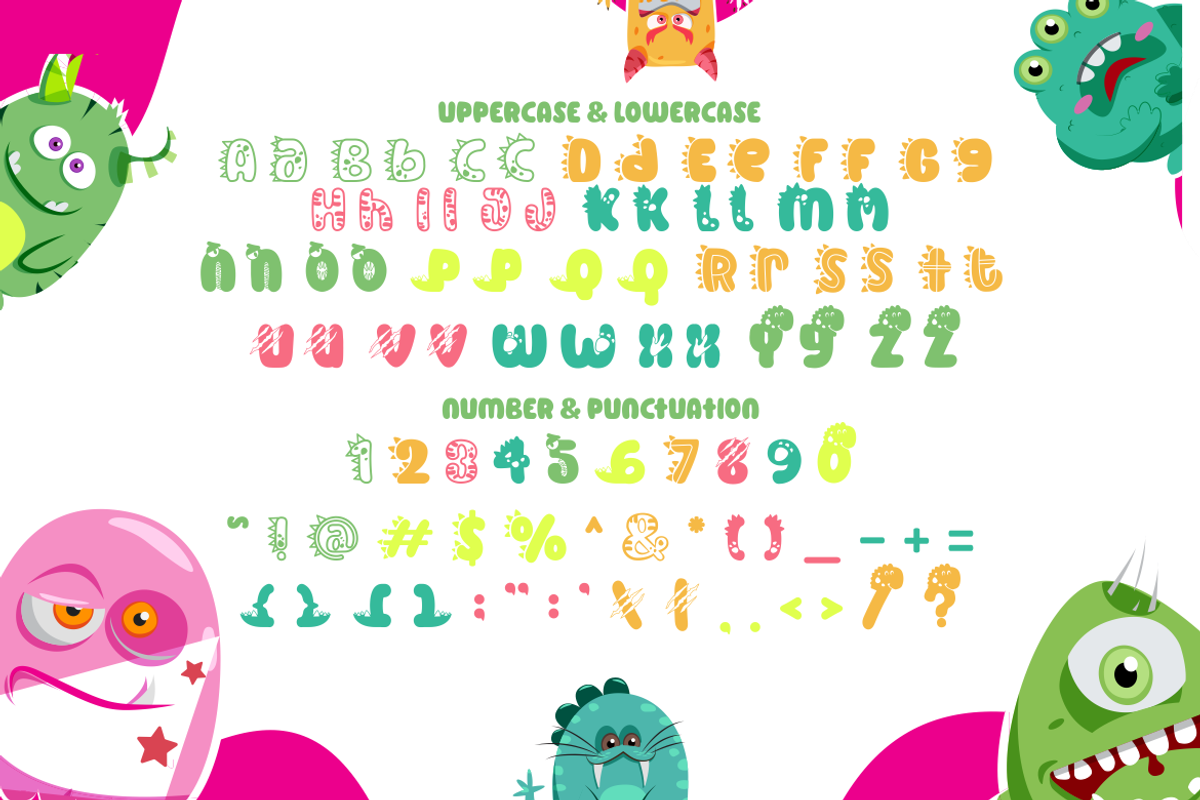 Monster Mash - Quirky Dino & Monster, a Font by PutraCetol Studio (Photo 8 of 11)