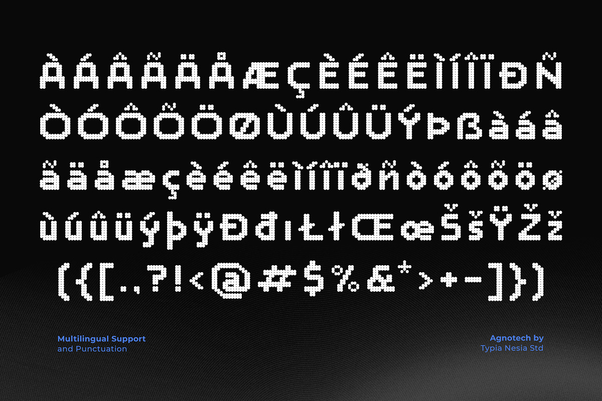 Agnotech - Futuristic Dot Pixel Sans, a Sans Serif Font by Typia Nesia (Photo 3 of 12)
