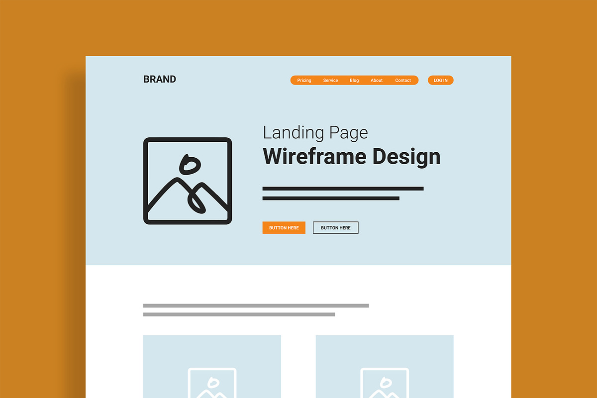 Modern Landing Page Wireframe, a Landing Page Template by MightyDesign (Photo 2 of 9)