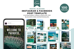 Travel Blogger Instagram and FB, a Social Media Template by The Blog Creative