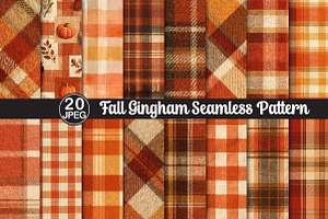Fall Gingham Seamless Pattern, a Pattern Graphic by Black Bird Studio