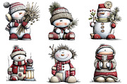 Boho Snowman Clipart Bundle, an Illustration by Daily.Designs (Thumbnail 5 of 5)