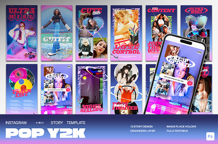 Instagram template Y2K Pop, a Social Media Template by Sixtysix Labs