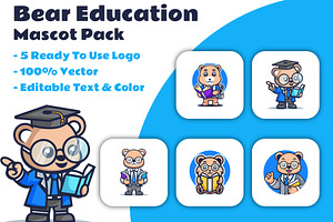 Bear Mascot Logo Bundle Set, a Branding & Logo Template by Artnivora.Std