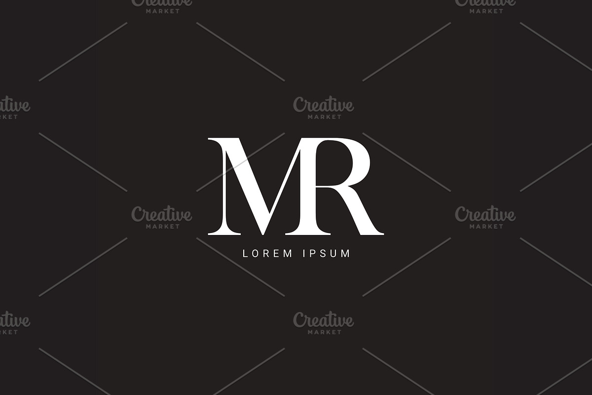 MR logo design. Vector illustration.