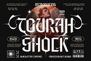 Tourah Shock Typeface, a Blackletter Font by alit design (Thumbnail 1 of 17)