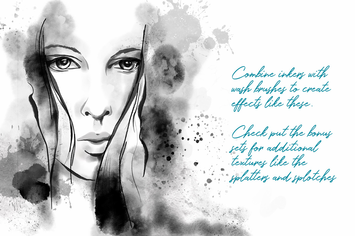 Inky Business Ink & Wash Procreate, a Brushes & More by DeloresArt (Photo 10 of 12)