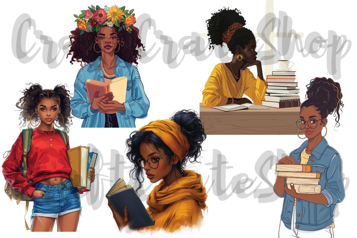 Book lover clipart, an Illustration by CraftCrateShop (Photo 5 of 5)