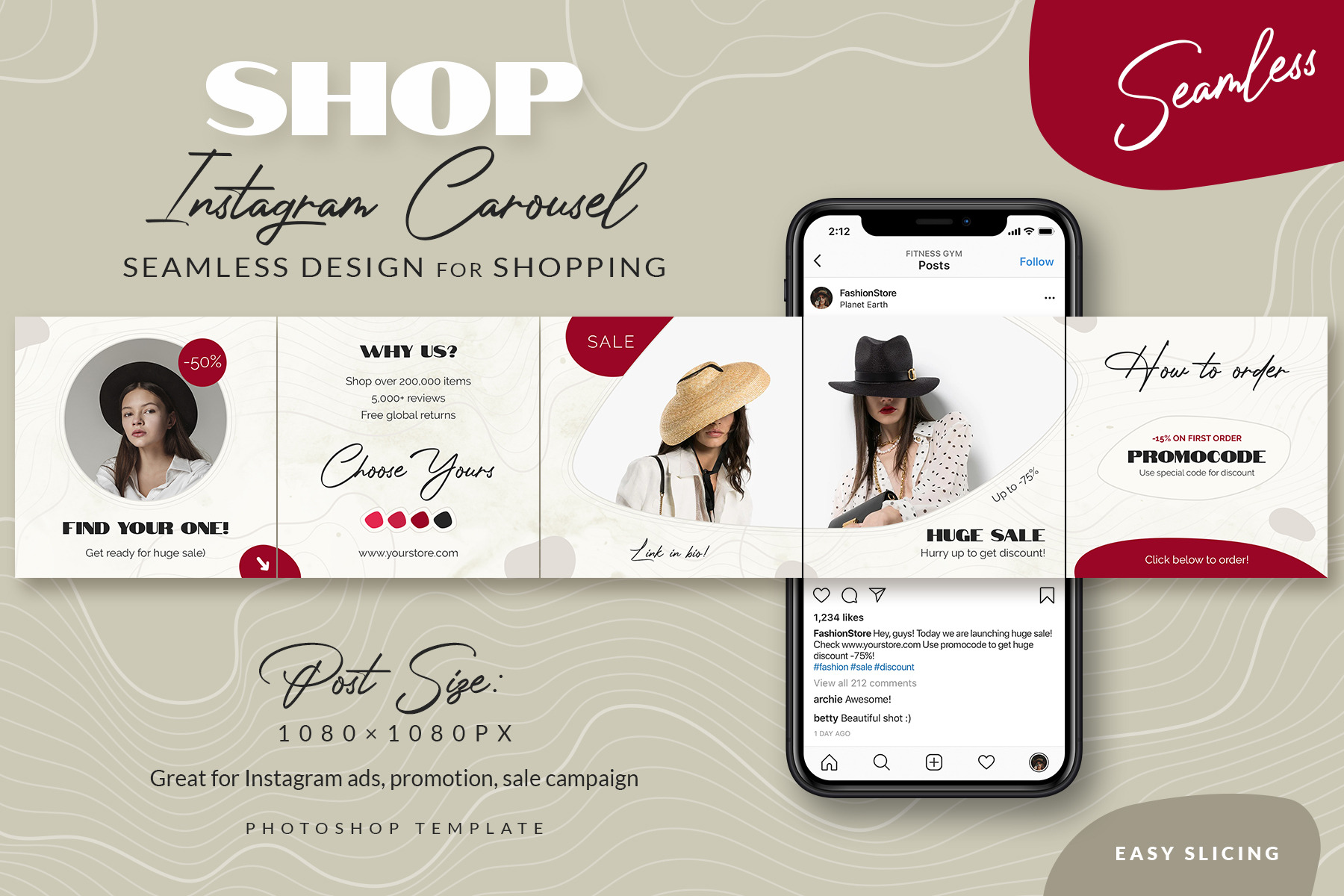 Shopping Instagram Carousel, a Social Media Template by Andrew Skoch Design