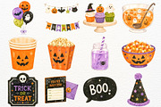 Halloween Party Nursery Kids Clipart, a Seasonal Illustration by SugarCloudStudioArt (Thumbnail 3 of 5)