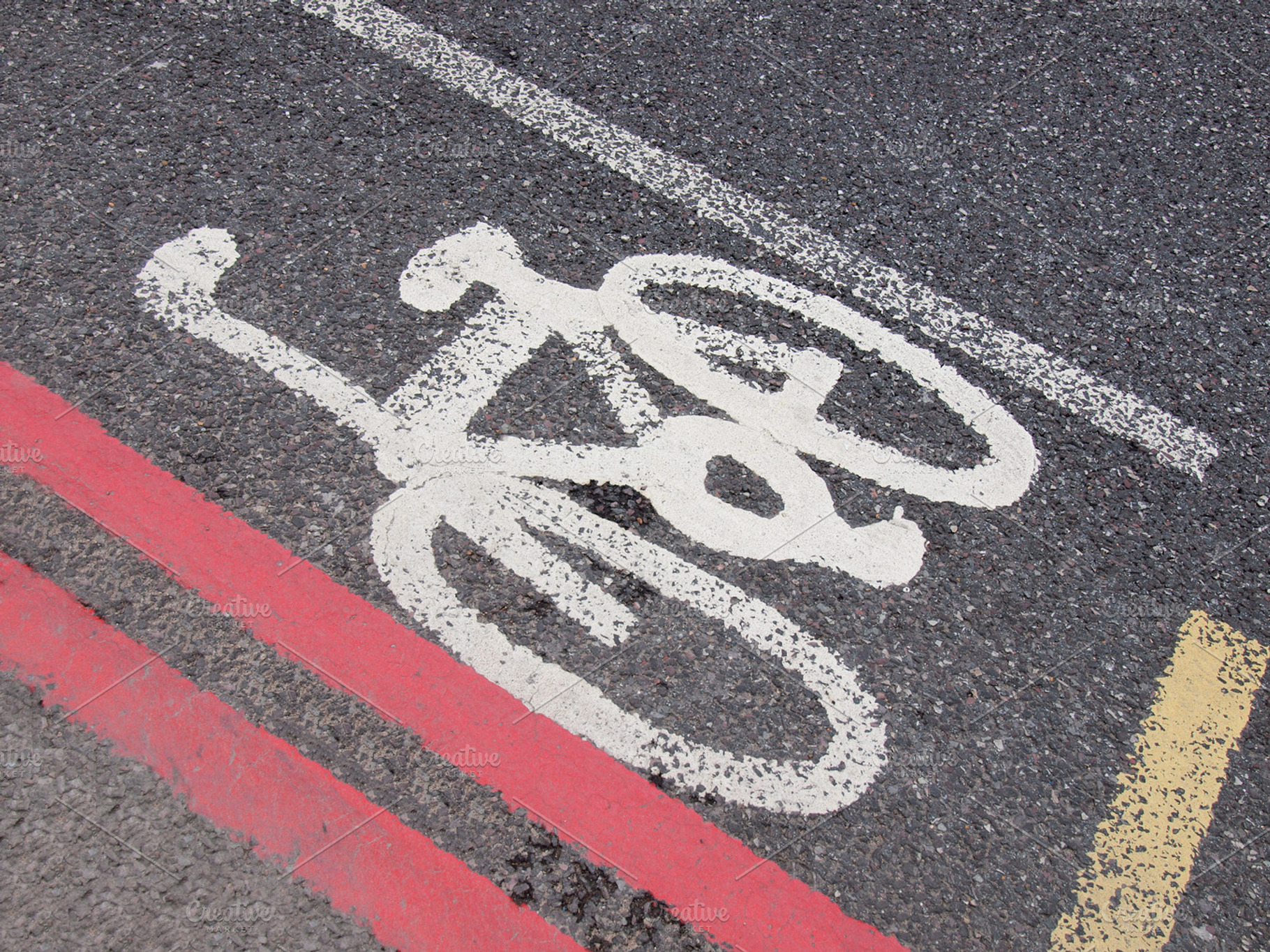 Bike lane sign stock photo containing bike and lane