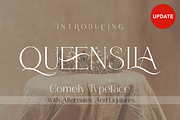 Queensila is a comely serif styled, a Font by zamjumps (Thumbnail 1 of 12)