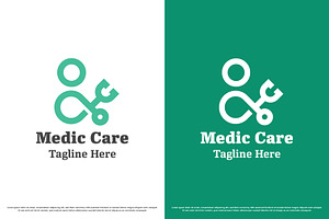 Medic care logo design template