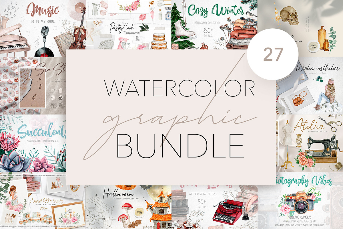 Watercolor Graphic Bundle, a Healthcare Illustration by CrystalinaShop (Photo 1 of 28)