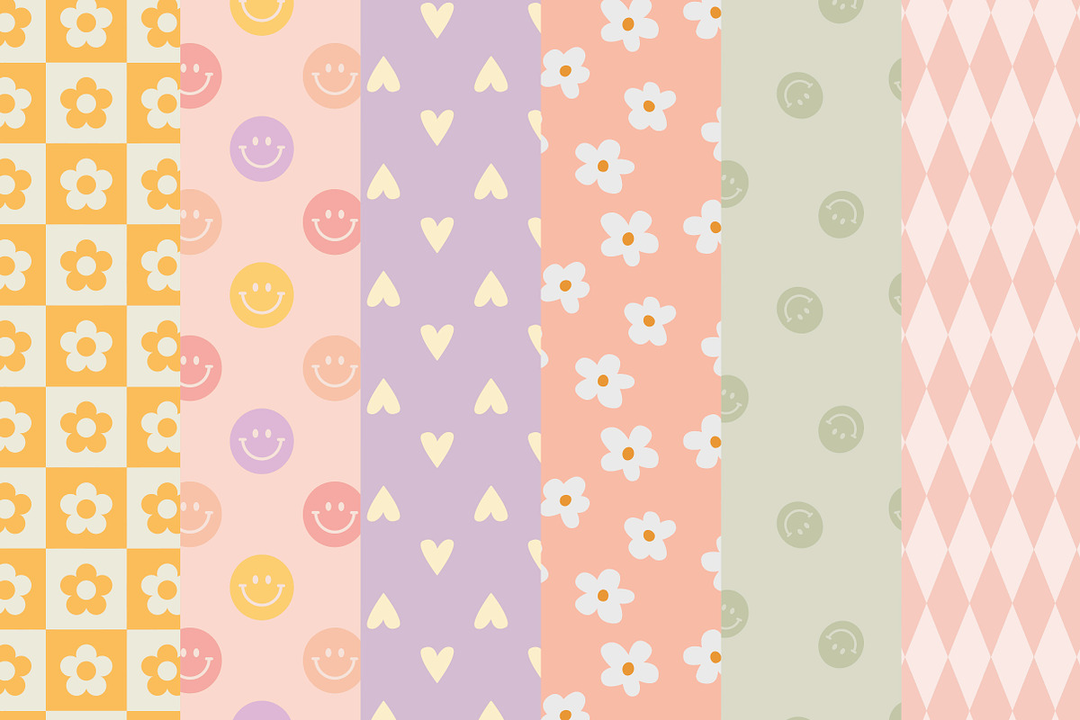 Brianna Retro Seamless Patterns, a Pattern Graphic by Emilie Cliche (Photo 5 of 8)