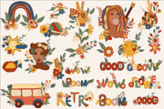 POSITIVE RETRO, BOHO GROOVY CLIPART, a Decorative Illustration by Usis (Thumbnail 10 of 20)