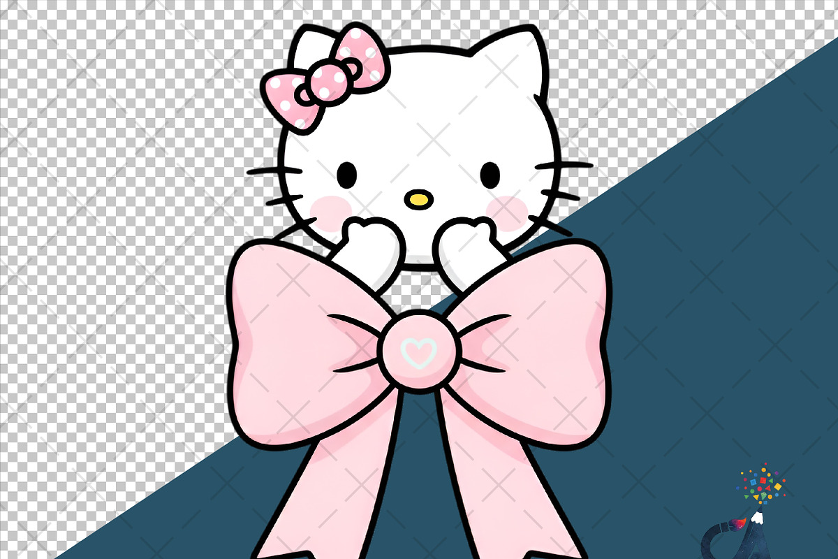 Hello Kitty With Pink Bow Png, an Illustration by Creative Art (Photo 6 of 6)