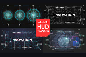 Futuristic Hud templates. Cyberpunk.