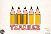 Teacher Pencil Sublimation PNG, an Illustration by Libby Wishes (Thumbnail 1 of 4)