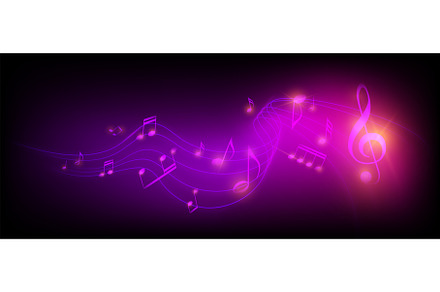 Music notes, clef musical with sheet