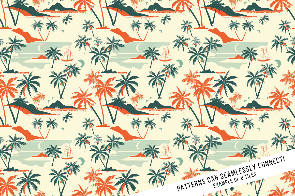 Retro Hawaiian Print Digital Paper, a Pattern Graphic by Chromolume Studio (Photo 6 of 28)