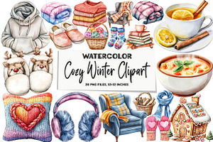 Cozy Winter Clipart, an Illustration by DreamArtGraphic