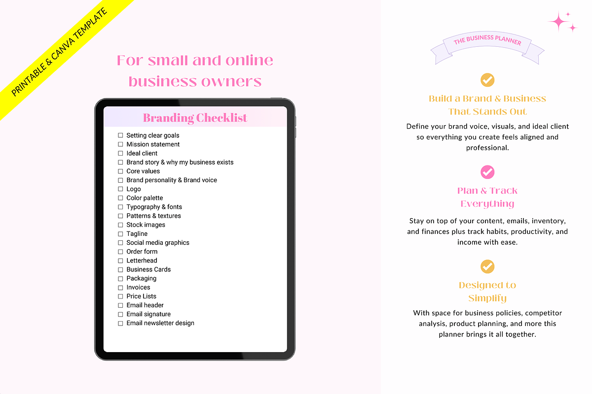 Small Business Planner Canva print, a Templates & Theme by Cate Creates (Photo 11 of 11)
