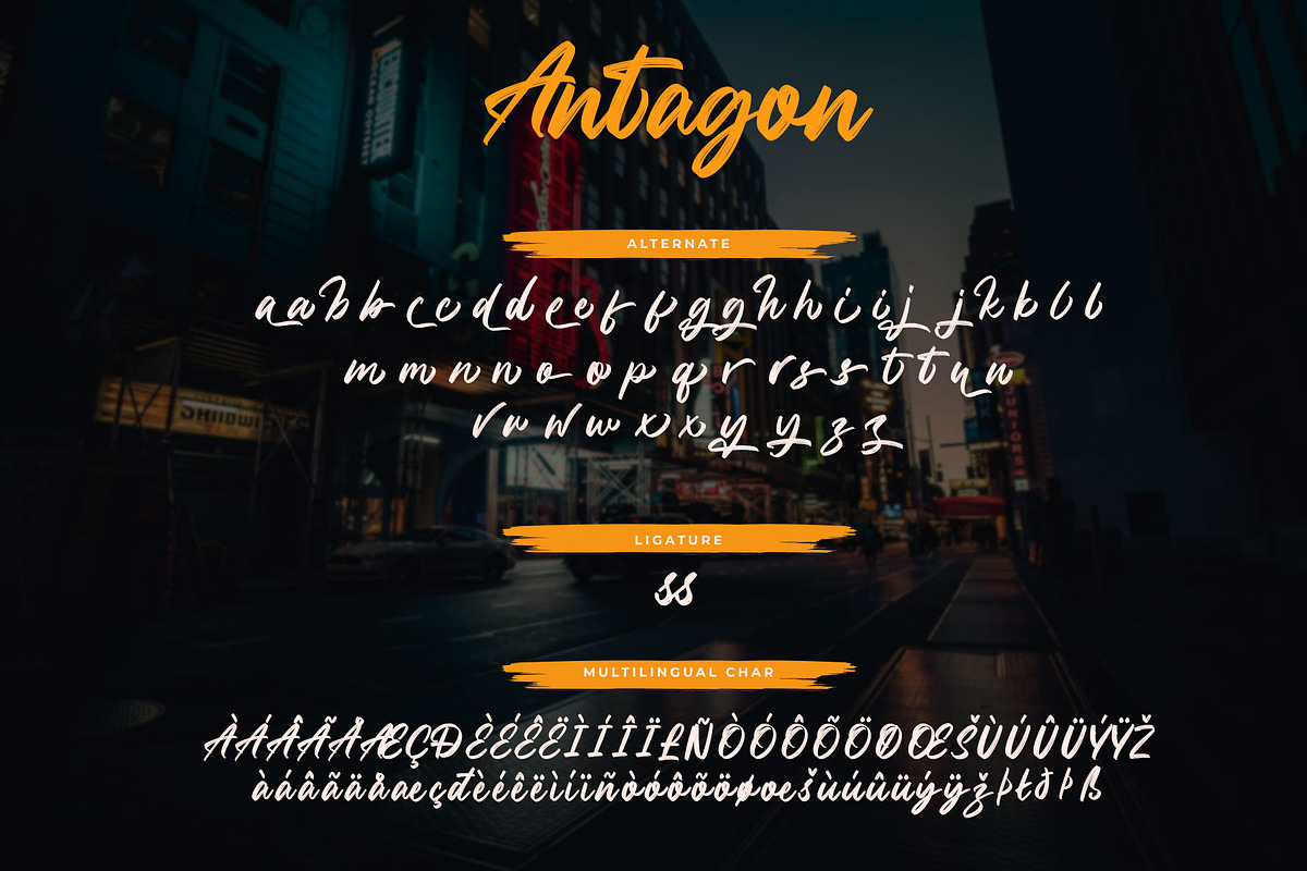 Antagon Brush Script Font, a Script Font by RantautypeStudio (Photo 15 of 15)