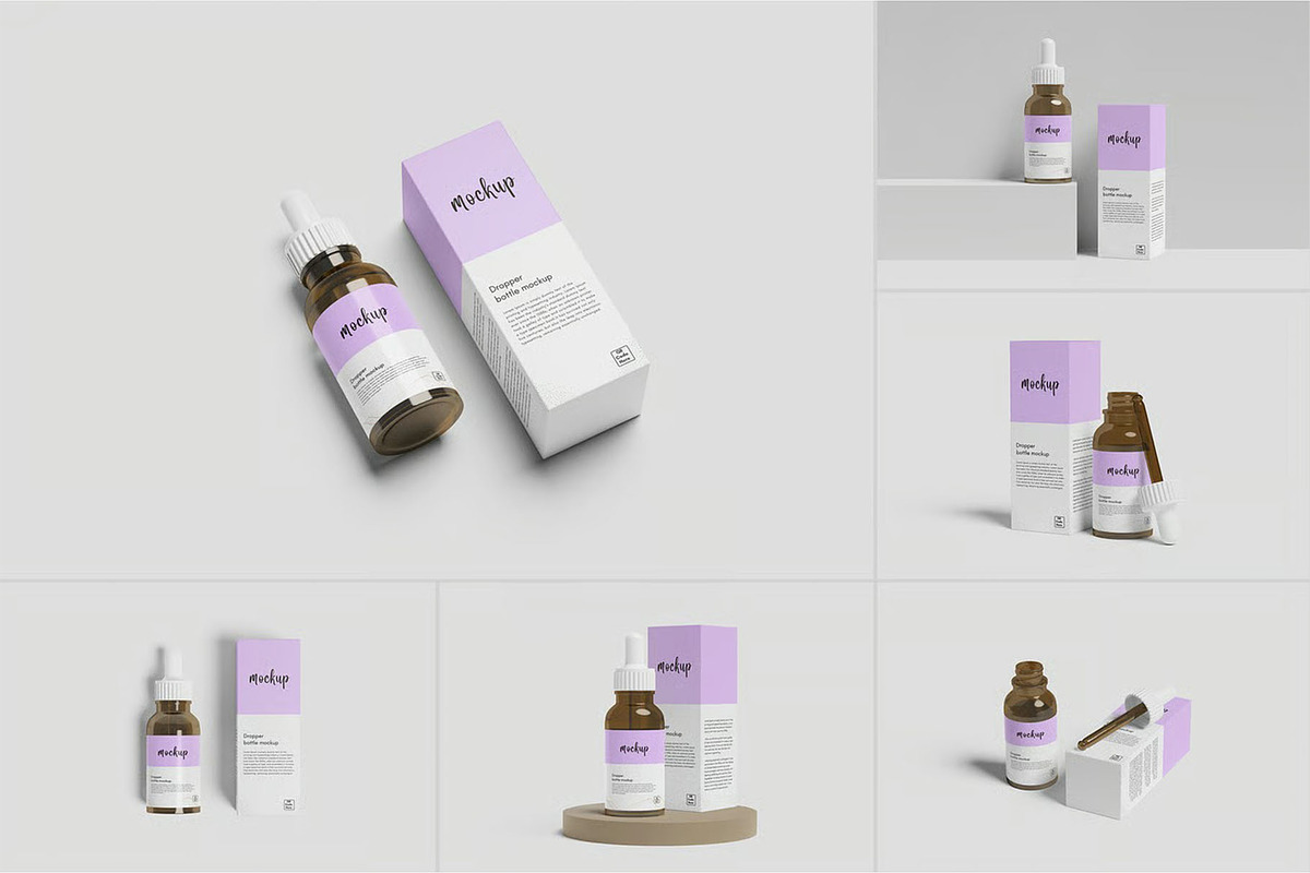 Dropper Bottle Mockup, a Packaging Mockup by zpackcreative (Photo 1 of 7)