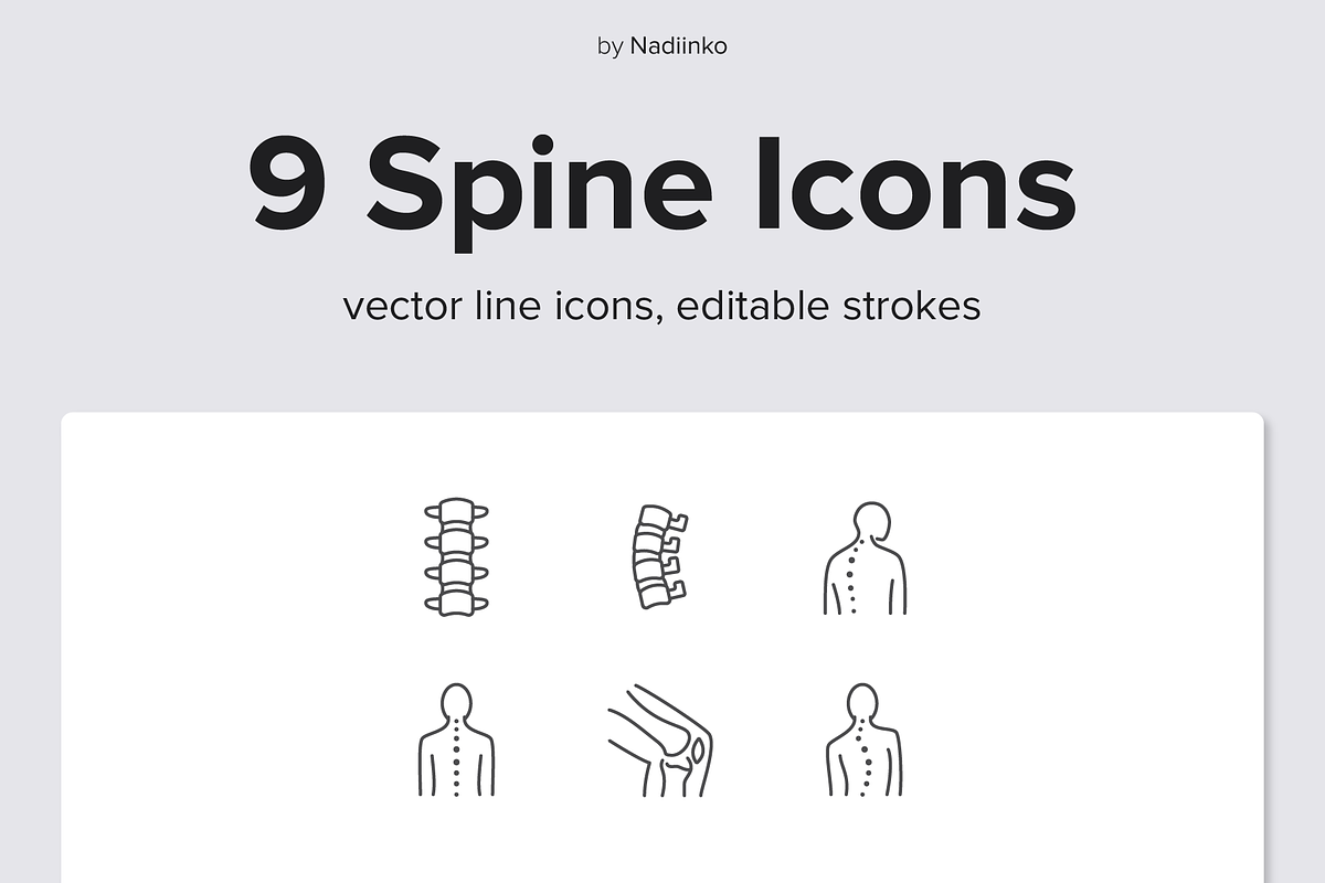 Spine Line Icons, an Outline Icon by Nadiinko (Photo 1 of 2)