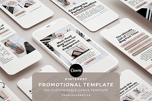 100 Promotional Pinterest Canva, a Social Media Template by The Blog Creative