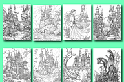 Vintage Fairytale Coloring Pages, a Person Illustration by Design Zone (Thumbnail 5 of 7)