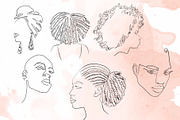Afro Woman Lineart Hair and Beauty, a Person Illustration by esylvia (Thumbnail 4 of 6)