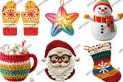 Yarn Crochet Christmas Clipart, an Illustration by designcity5 (Thumbnail 2 of 5)
