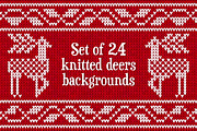 24 knitted deers vector patterns, a Pattern Graphic by Art of Sun (Thumbnail 1 of 5)