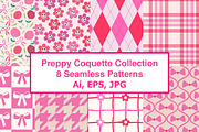 Preppy Coquette Patterns Collection, a Pattern Graphic by Yasmine Patterns (Thumbnail 1 of 6)