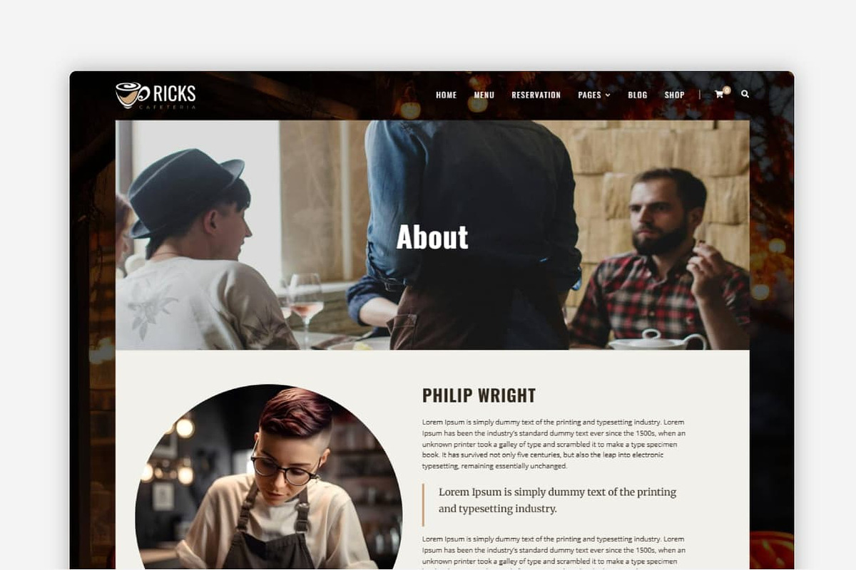 Cafeteria WordPress Theme, a WordPress Template by Your Theme Shop (Photo 2 of 9)