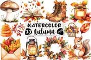 Watercolor Autumn Clipart Bundle, an Illustration by Black Bird Studio (Thumbnail 1 of 6)